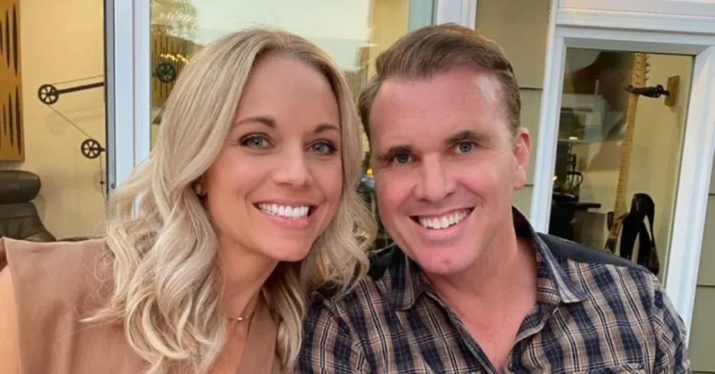 Chris Coyne with wife smiling together at home - tech entrepreneur net worth lifestyle