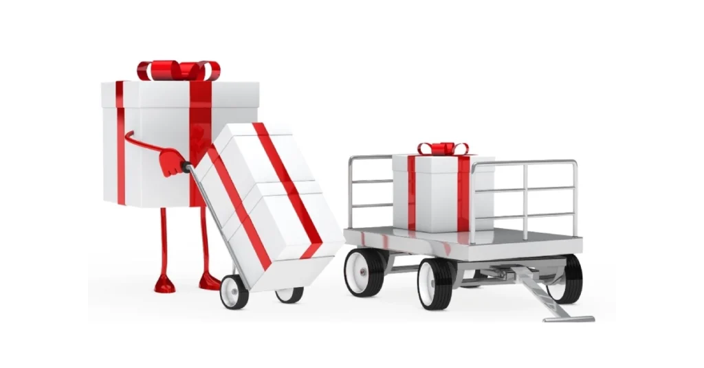 Stainless steel Afruimwagens with three shelves and a waste bin in a restaurant setting.