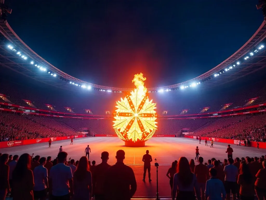 A 2022 évi téli paralimpia megnyitó ceremóniája - Beijing National Stadium illuminated during the 2022 Winter Paralympics opening ceremony
