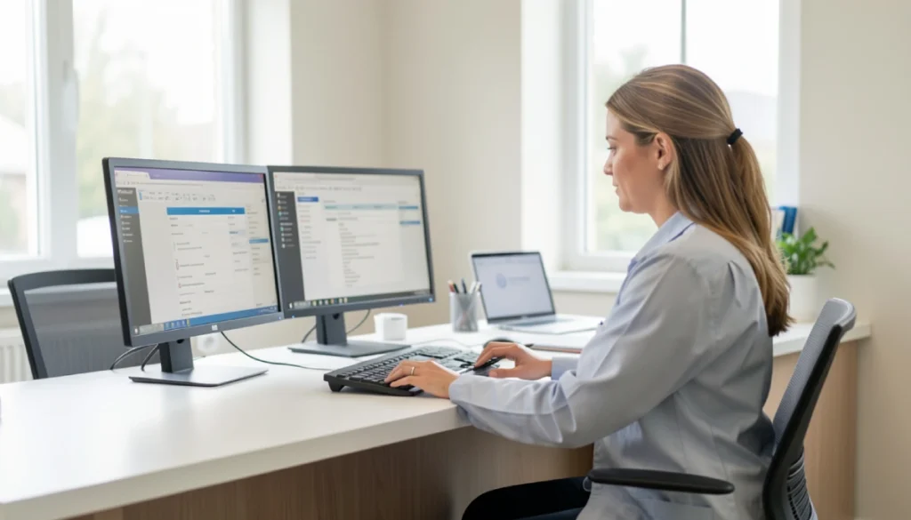 How Streamlined Insurance Verification Improves Patient Flow and Practice Revenue Medical office front desk staff verifying patient insurance coverage before appointments to prevent claim denials and improve cash flow