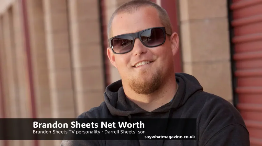 Brandon Sheets Net worth at a storage auction, holding cash and flipping items from Storage Wars.