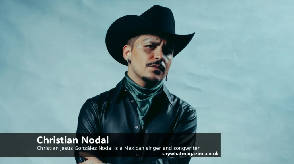 Christian Nodal Mexican singer-songwriter performs iconic mariachi hit live.