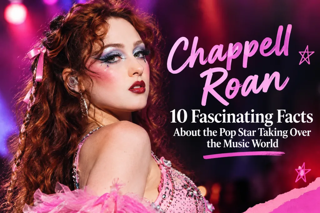 Chappell Roan: 10 Fascinating Facts About the Pop Star Taking Over the Music World chappell roan performing in a sparkling pink outfit with dramatic makeup and colorful stage lighting