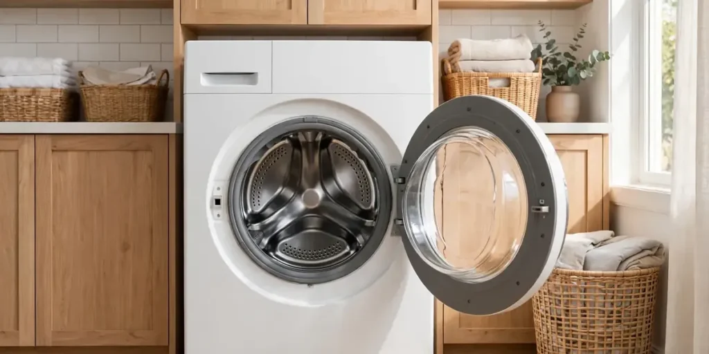 Your Washing Machine Is Dirtier Than You Think: A 30-Minute Deep Clean That Actually Works How to clean a washing machine: open drum ready for a deep cleaning cycle