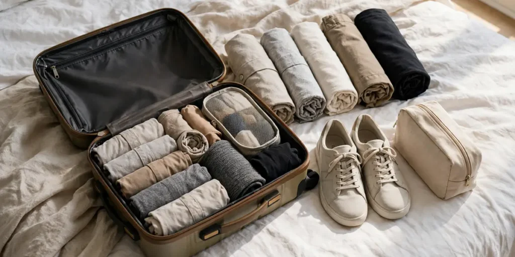 How to pack light for a week with one small cabin bag and a tidy capsule wardrobe