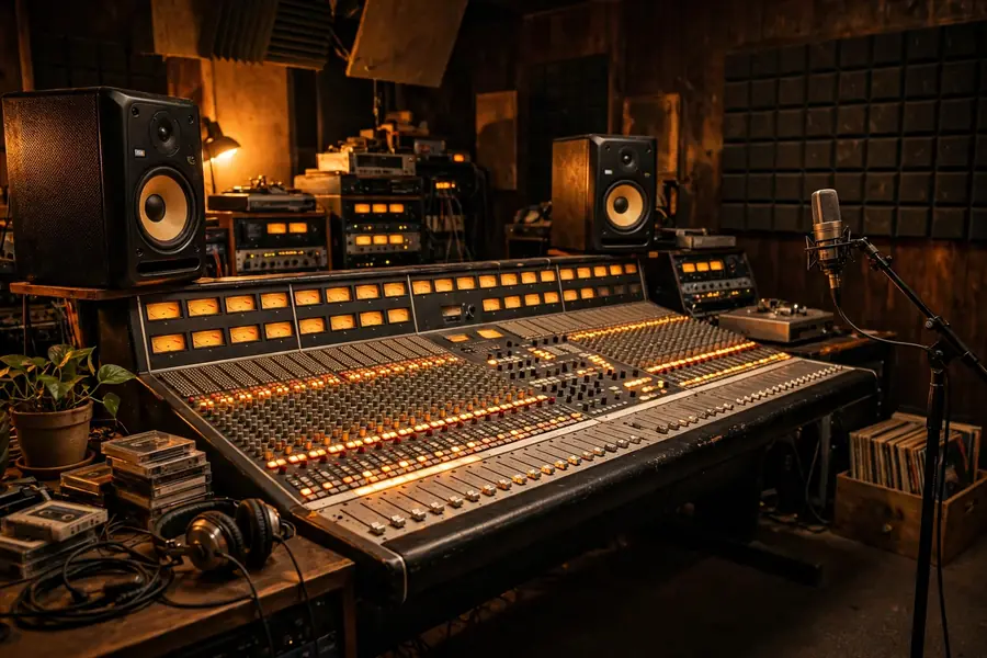Jay-Z net worth roots: a professional recording studio desk from his music era