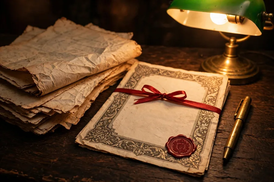 Prince Frederic von Anhalt net worth roots: vintage legal papers with a wax seal